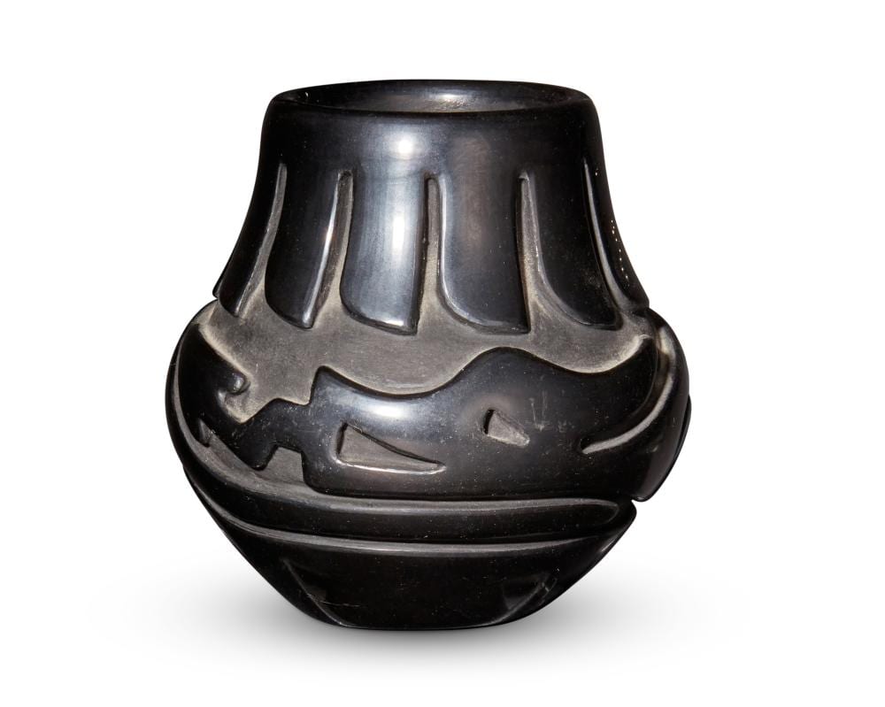 stella chavarria b 1939 santa clara pueblo a blackware pottery olla late 20th century · John Moran Auctioneers · 2024-11-13 Stella Chavarria comparable auction result: stella chavarria b 1939 santa clara pueblo a blackware pottery olla late 20th century