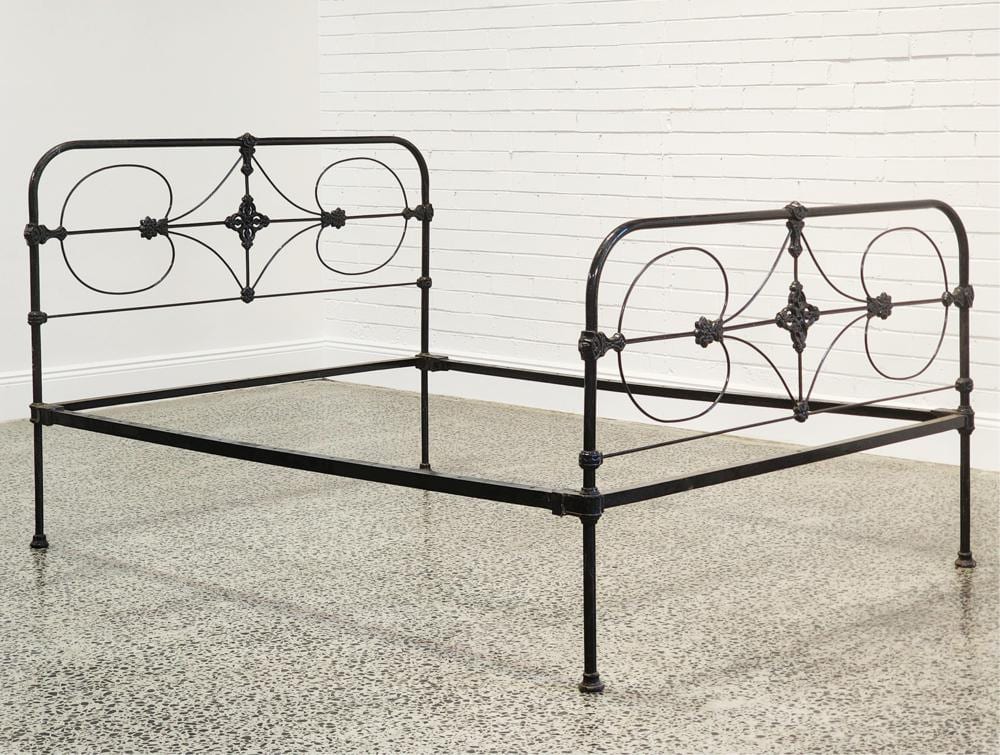 Antique wrought iron bed frame (118 x 207 x 154cm) sold by Lawsons, lot 1559 — auction record photograph