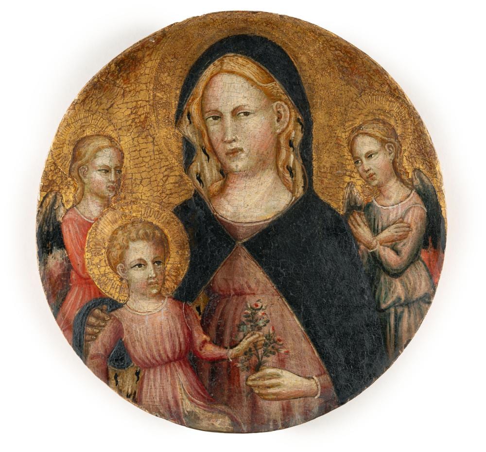 Neri di Bicci comparable auction result: neri di bicci 1418 florenz 1492 tondino madonna mit kind und engeln tondino madonna with child and angels