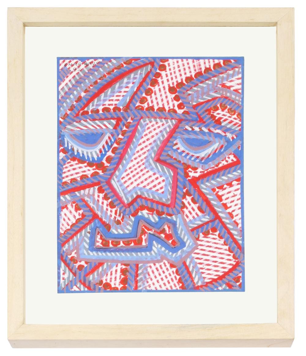 Emma Reyes (1919-2003) S/T de la serie Mascaras, 1992 Técnica mixta sobre papel Medidas: 31 x 23 cm comparable sale