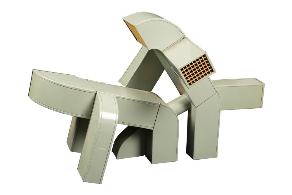Elias Heim (1966) Estudio de Dotación, 1995 Escultura en lámina de hierro pintada y plástico Medidas: 117 x 70 x 60 cm comparable sale