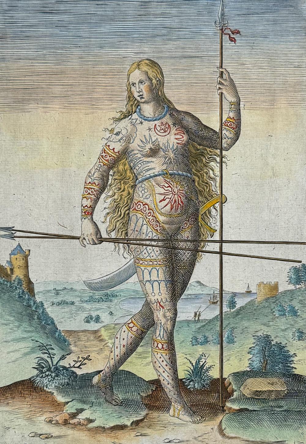 De Bry - Virginia - The true picture of a Pictish woman sold by Trillium Antique Prints & Rare Books, lot 67246 — auction record photograph