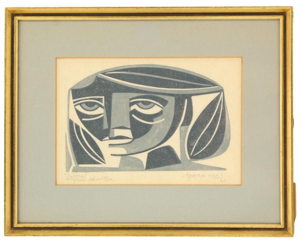 Jorge Dumas comparable auction result: jorge dumas 1928 1985 uruguayan american line cut woman s portrait