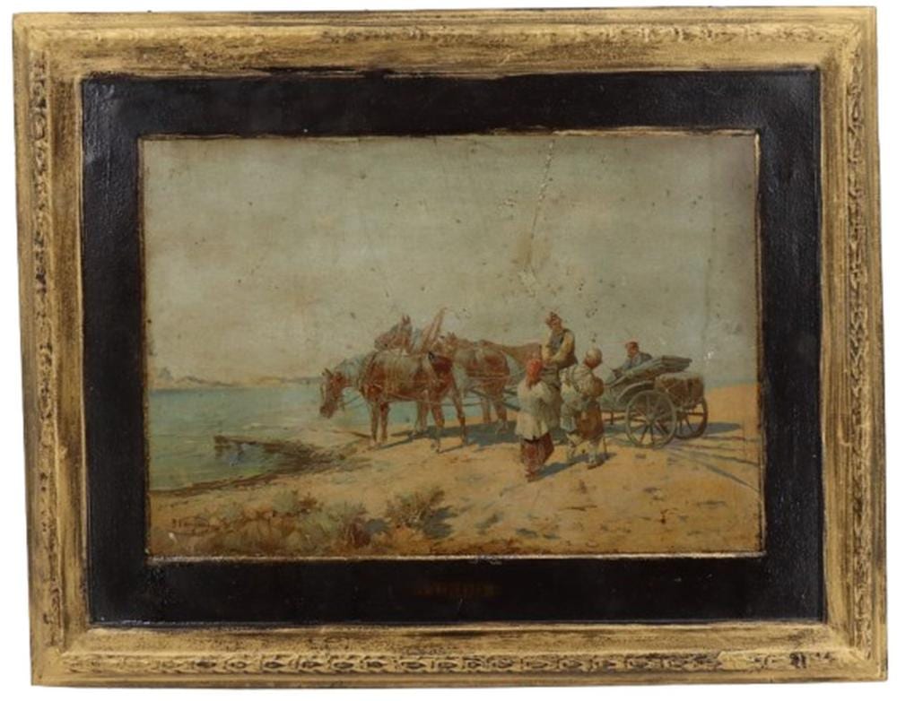 Nikolaj Nikolaevic Karazin comparable auction result: nikolai nikolaevich karazin russian 1842 1908 watercolor and gouache promenade on the river