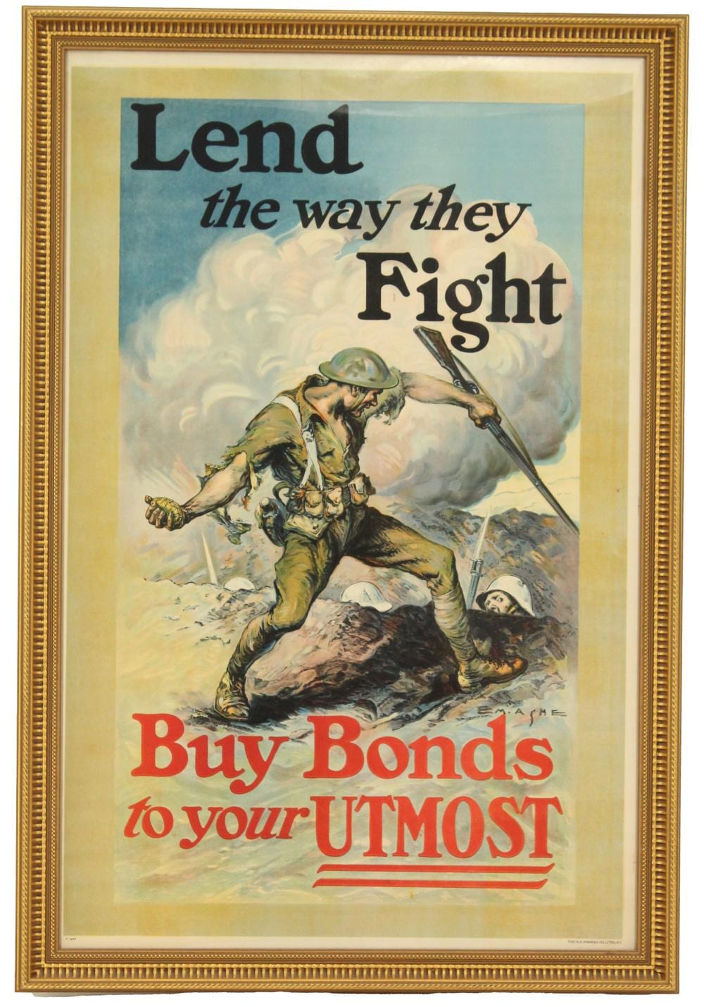 Edmund M. Ashe comparable auction result: edmund m ashe 1867 1941 american buy bonds world war i poster