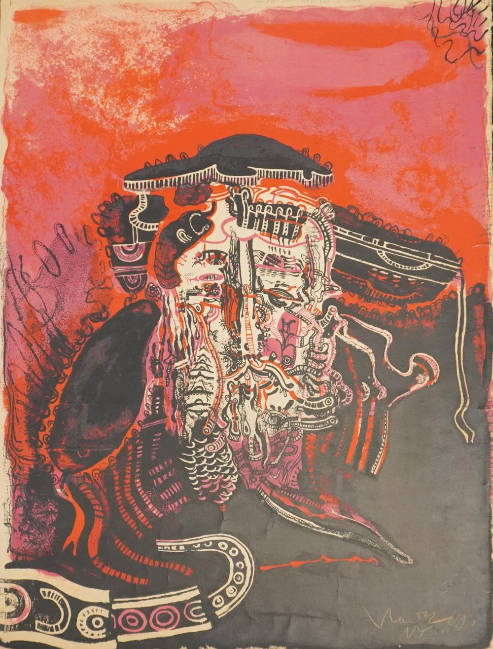 Vlady comparable auction result: vlady mexican russian 1920 2005 el abuelo anarquista lithograph in color unframed 30 x 22 1 4 in 76 2 x 56 5 cm