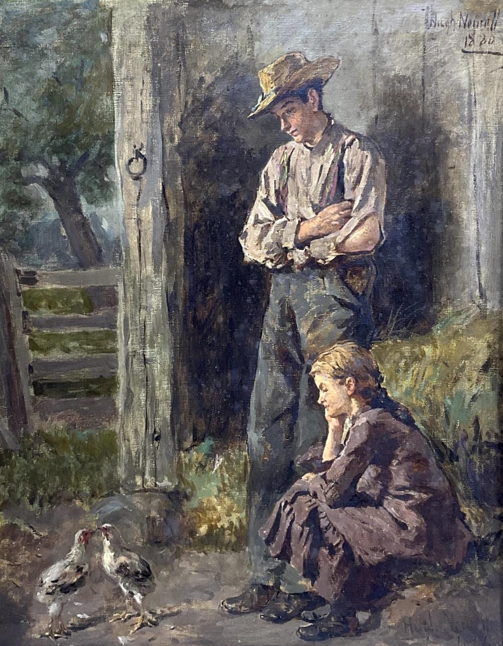 Hugh Newell comparable auction result: hugh newell 1830 1915 oil on canvas