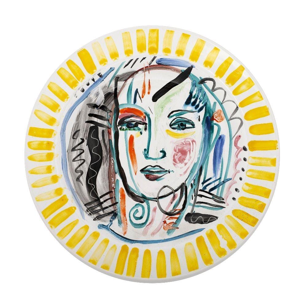 Caroline McNairn comparable auction result: caroline mcnairn 1955 2010 charger decorated with stylised portrait 2002