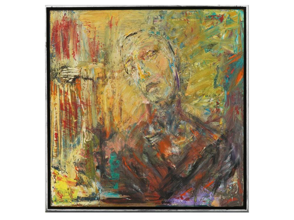 INDONESIAN OIL PORTRAIT PAINTING ATTR AFFANDI 1984 sold by Antique Arena Inc, lot 100 — auction record photograph