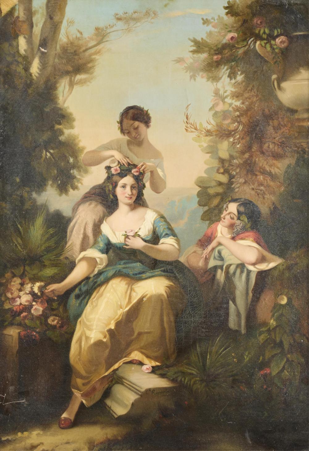 Camille Roqueplan comparable auction result: camille roqueplan le bouquet de fleurs painting