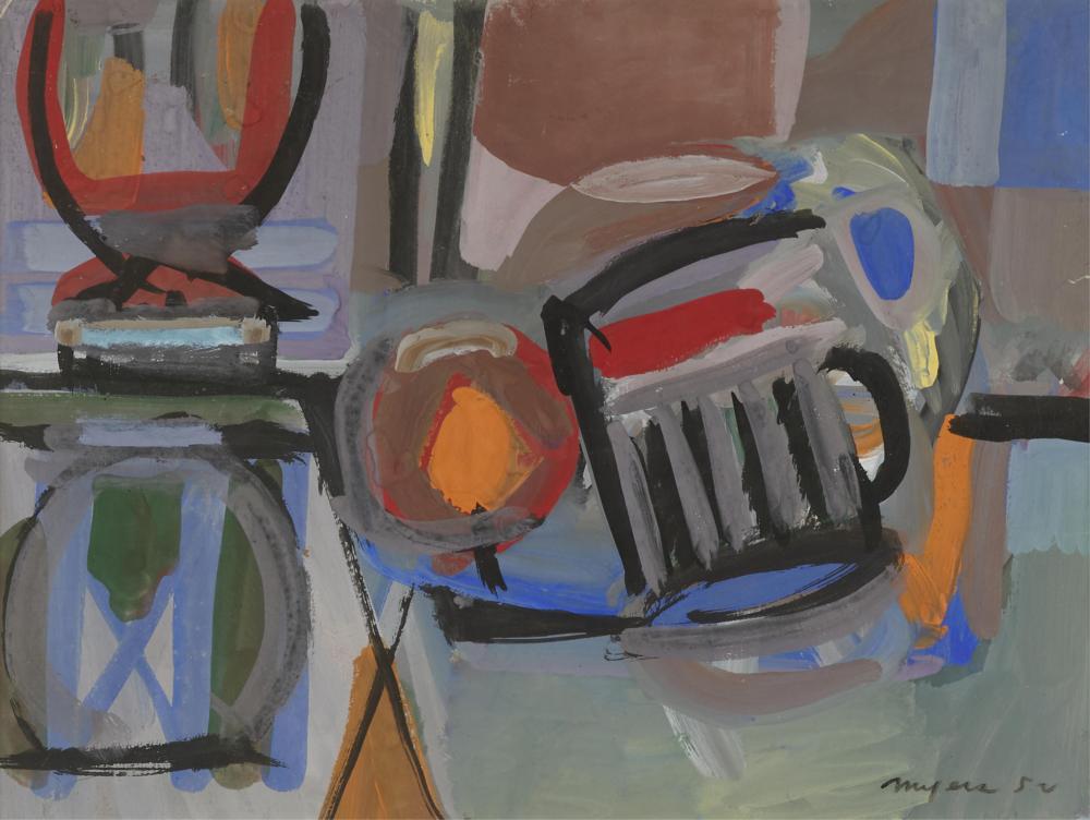 Malcolm Myers comparable auction result: malcolm myers the beer mug painting 1952