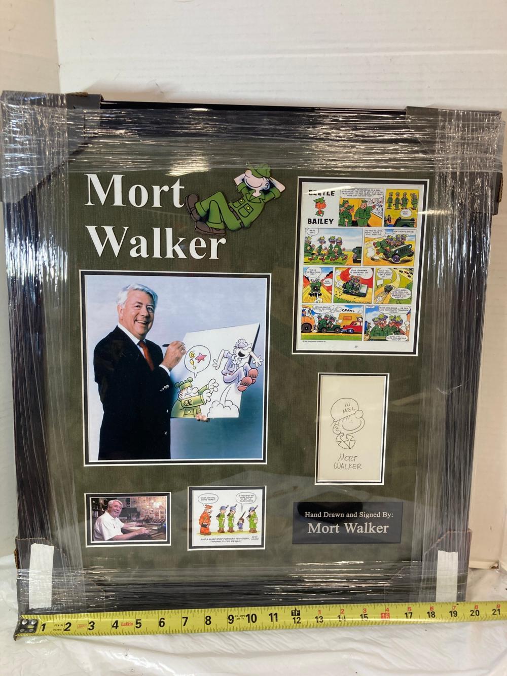 Mort Walker comparable auction result: mort walker beetle bailey signed sketch photo frame