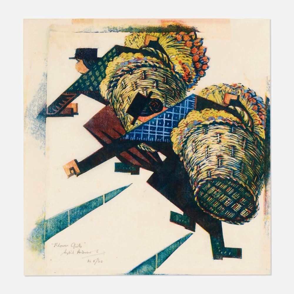 Sybil Andrews comparable auction result: sybil andrews flower girls