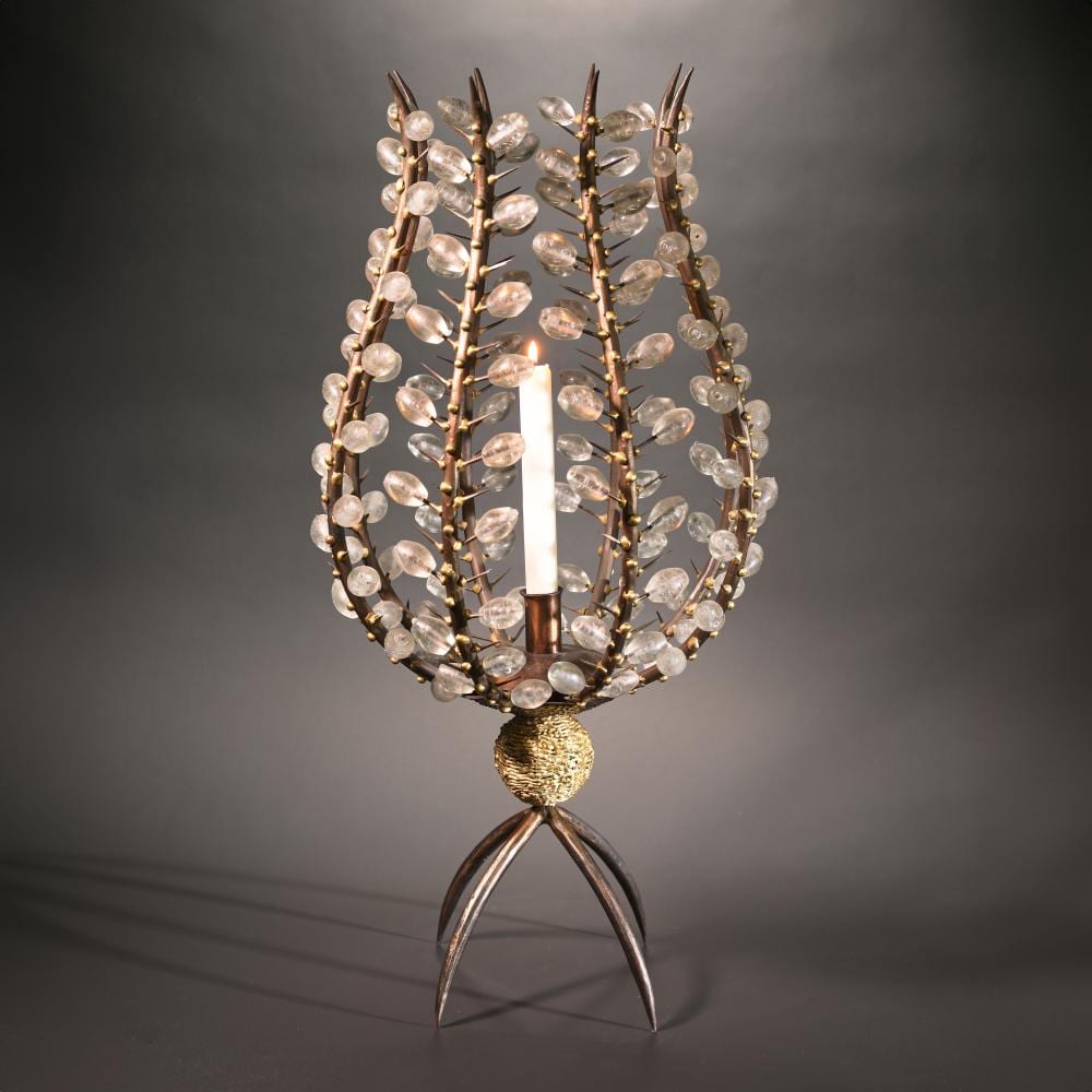 André Dubreuil comparable auction result: andr dubreuil candlestick model photophores perles