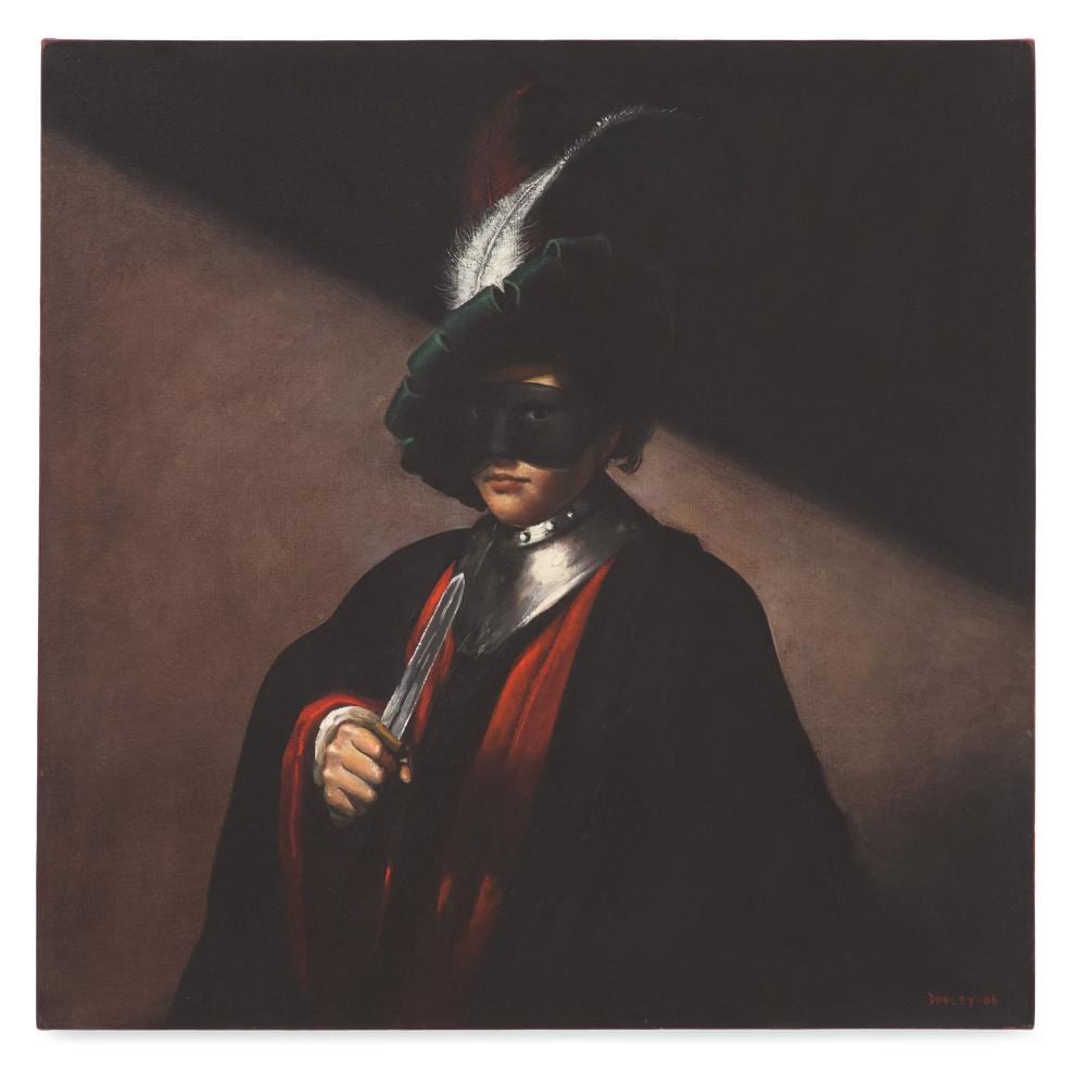 Ray Donley comparable auction result: ray donley american b 1950 figure with a knife 2006