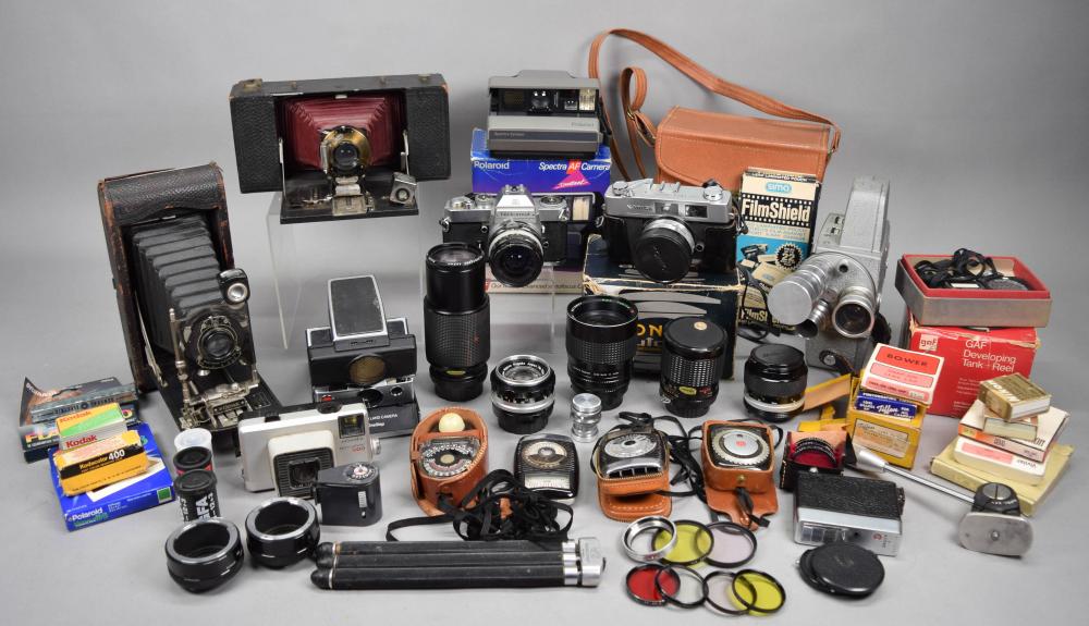 Lot of Vintage Cameras & Accessories Kodak, Nikon sold by Willow Auction House, lot 359 — auction record photograph