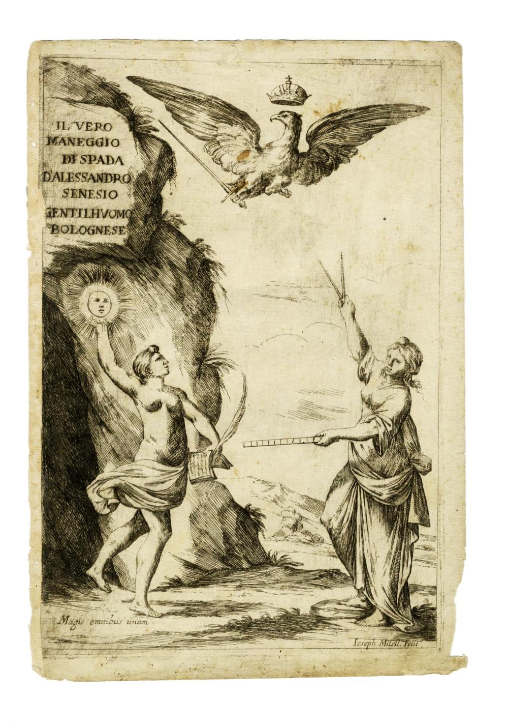 Giuseppe Maria Mitelli comparable auction result: giuseppe maria mitelli antiporta de il vero maneggio di spada d alessandro senesio gentilhuomo bolognese bologna per l erede di vittorio benacci 1660