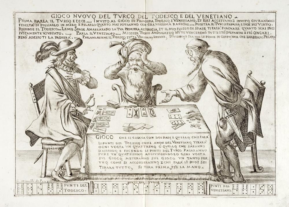 Giuseppe Maria Mitelli comparable auction result: giuseppe maria mitelli gioco nuovo del turco del todesco e del venetiano 1684 1685