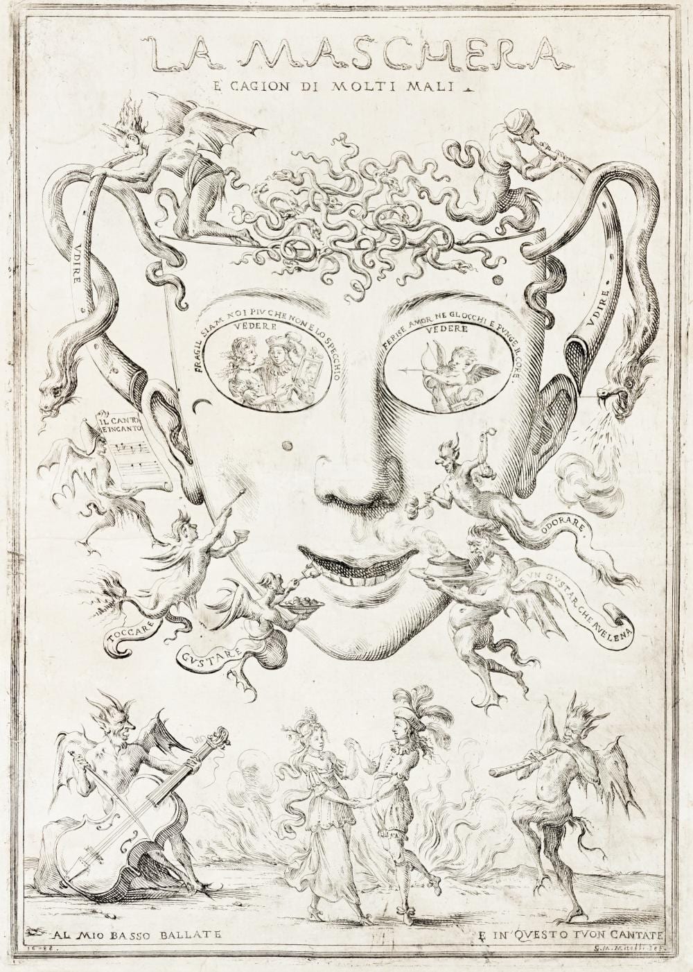 Giuseppe Maria Mitelli comparable auction result: giuseppe maria mitelli la maschera cagion di molti mali 1688