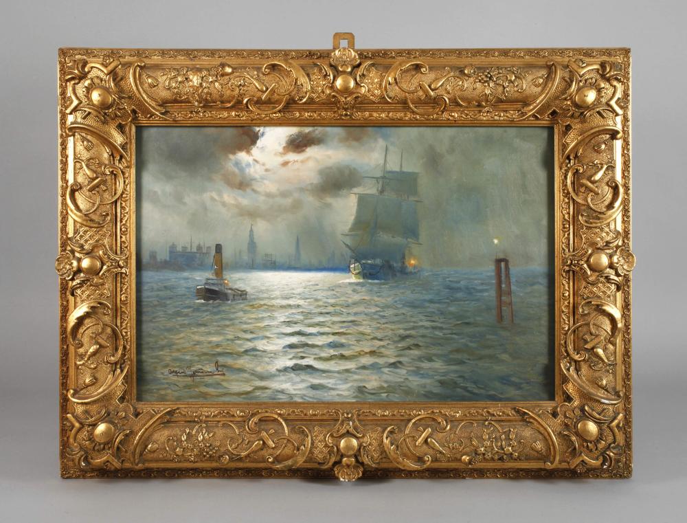 Alfred Jansen comparable auction result: alfred jansen n chtlicher hamburger hafen