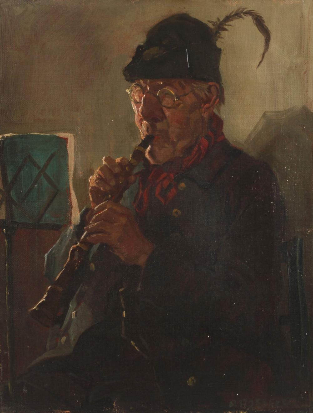 August Roeseler comparable auction result: august roeseler klarinettenspieler