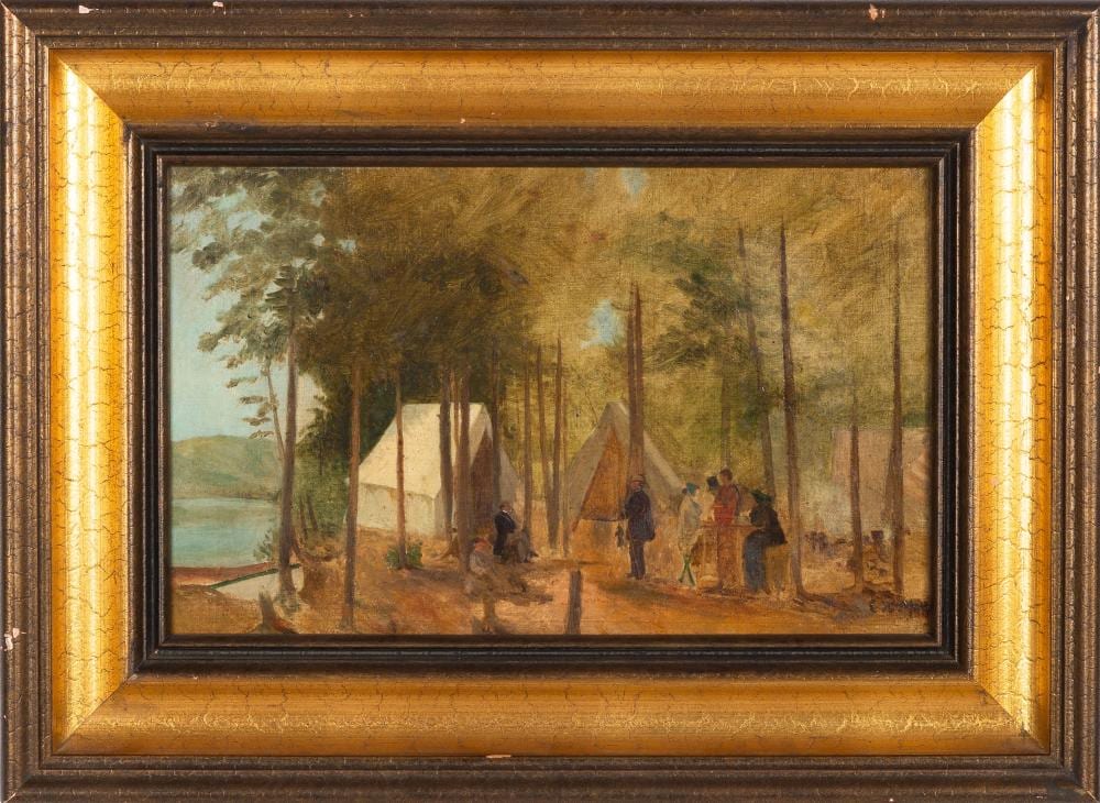 Charles Henry Miller comparable auction result: charles henry miller american 1842 1922 camping scene