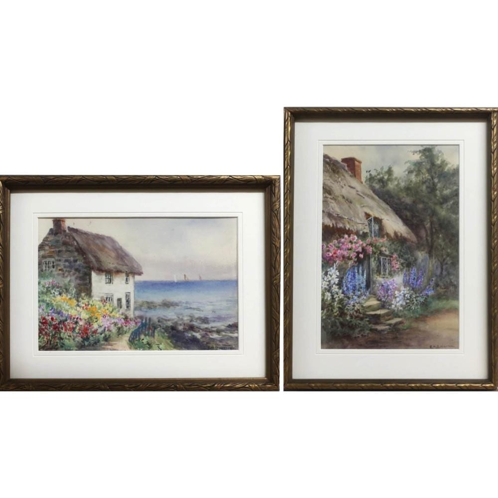 Emily Mary Bibbens Warren comparable auction result: emily mary bibbens warren canadian 1869 1956 house by the sea and thatched cottage