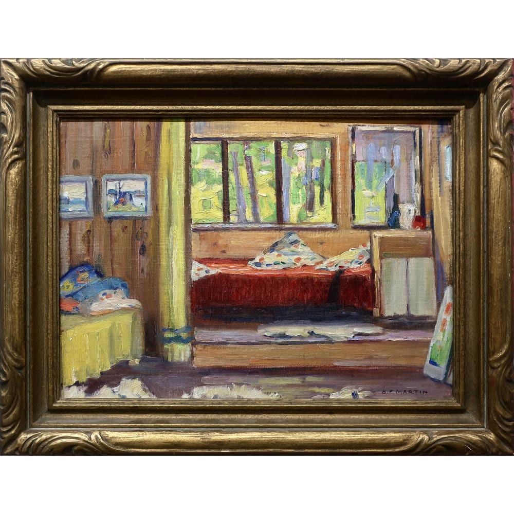 Bernice Fenwick Martin comparable auction result: bernice fenwick martin canadian 1902 1999 camp interior likely an interior of an artist s cabin in northern ont