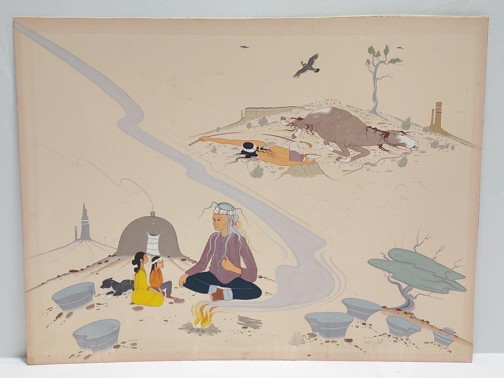 Robert Chee comparable auction result: robert chee original gouache painting on board