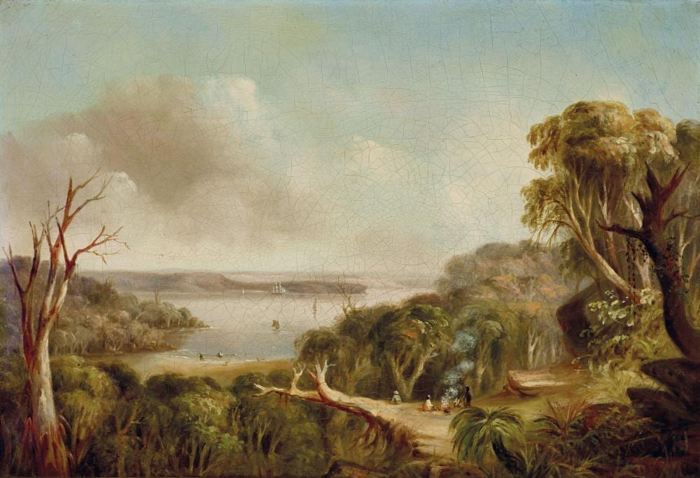 Conrad Martens comparable auction result: conrad martens 1801 1878 parsley bay southside view from the botanical gardens jan 7th 1840 1840
