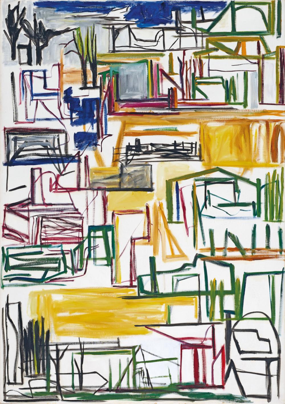 Ken Whisson comparable auction result: ken whisson 1927 2022 lines and landscape 2004