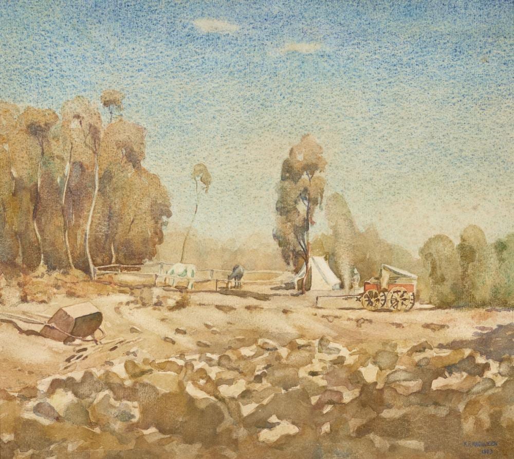 kenneth macqueen 1897 1960 the dam sinkers camp 1923 · Menzies · 2024-11-20 Kenneth Macqueen comparable auction result: kenneth macqueen 1897 1960 the dam sinkers camp 1923