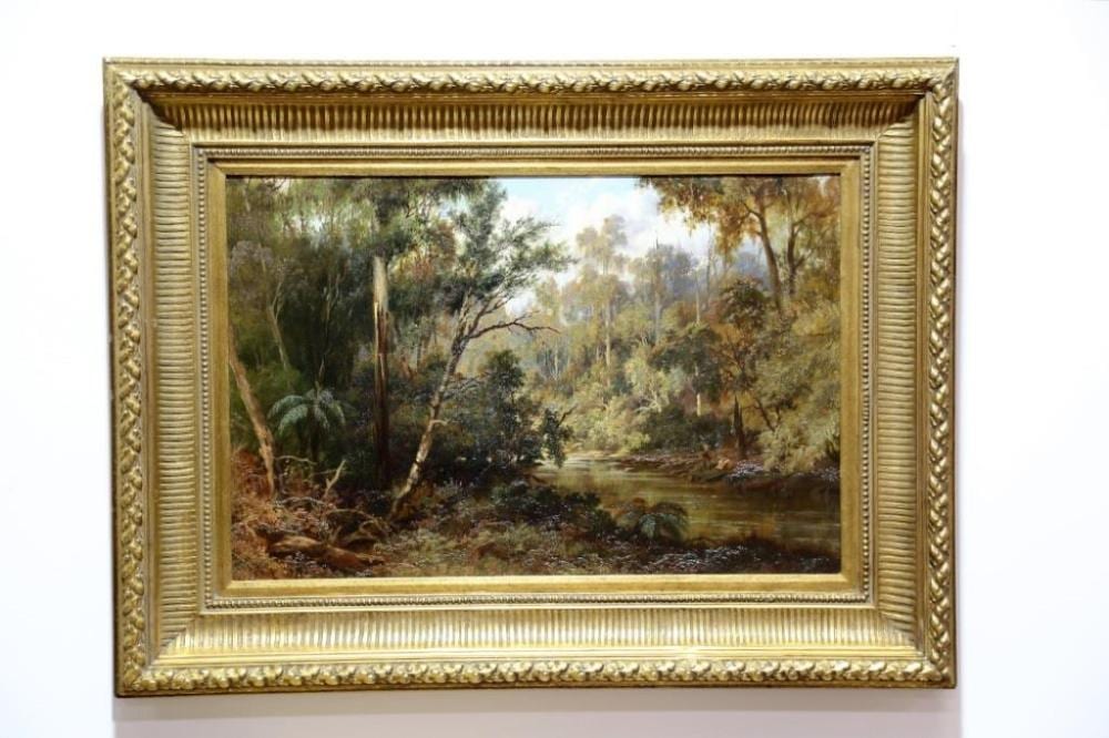Charles Rolando comparable auction result: charles rolando 1844 1893 fishing by the yarra oil on canvas signed lower left 60cm x 91cm