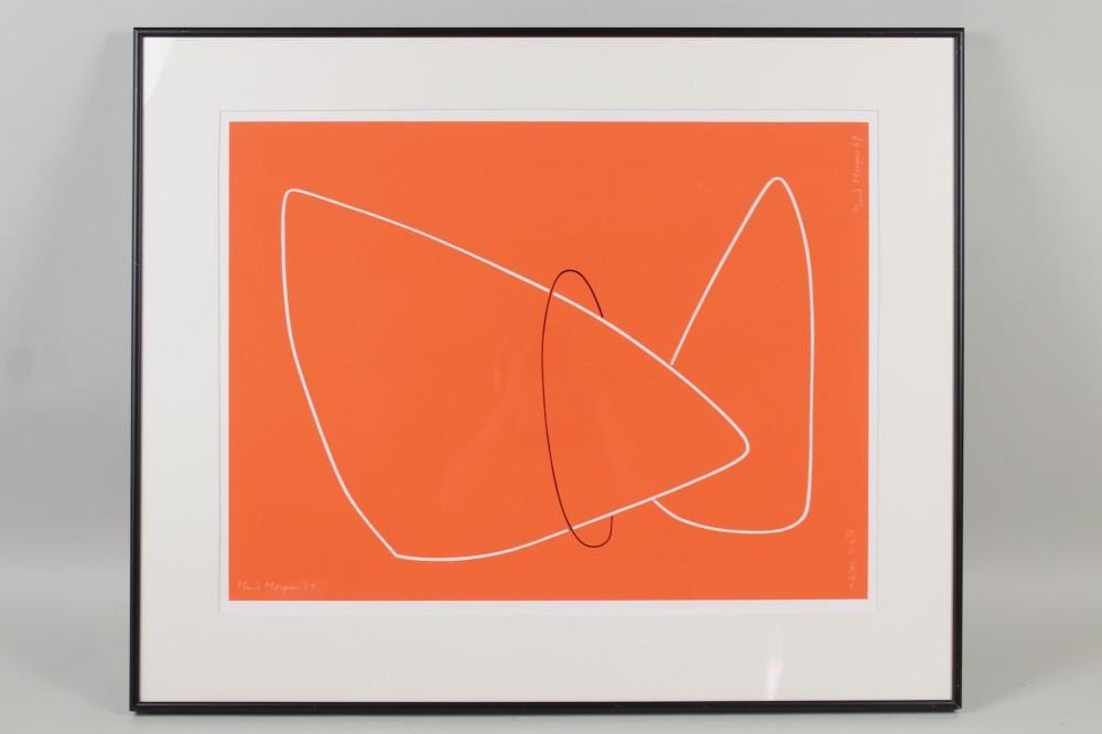 Maud Morgan comparable auction result: maud morgan abstract in orange lithograph 36 40 1969