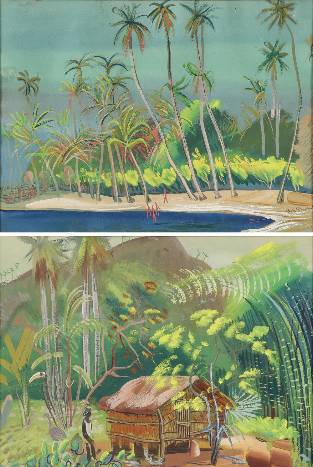PAIR OF ORIGINAL BORIS GRIGORIEV PAINTINGS sold by Jackson's International, lot 418 — auction record photograph