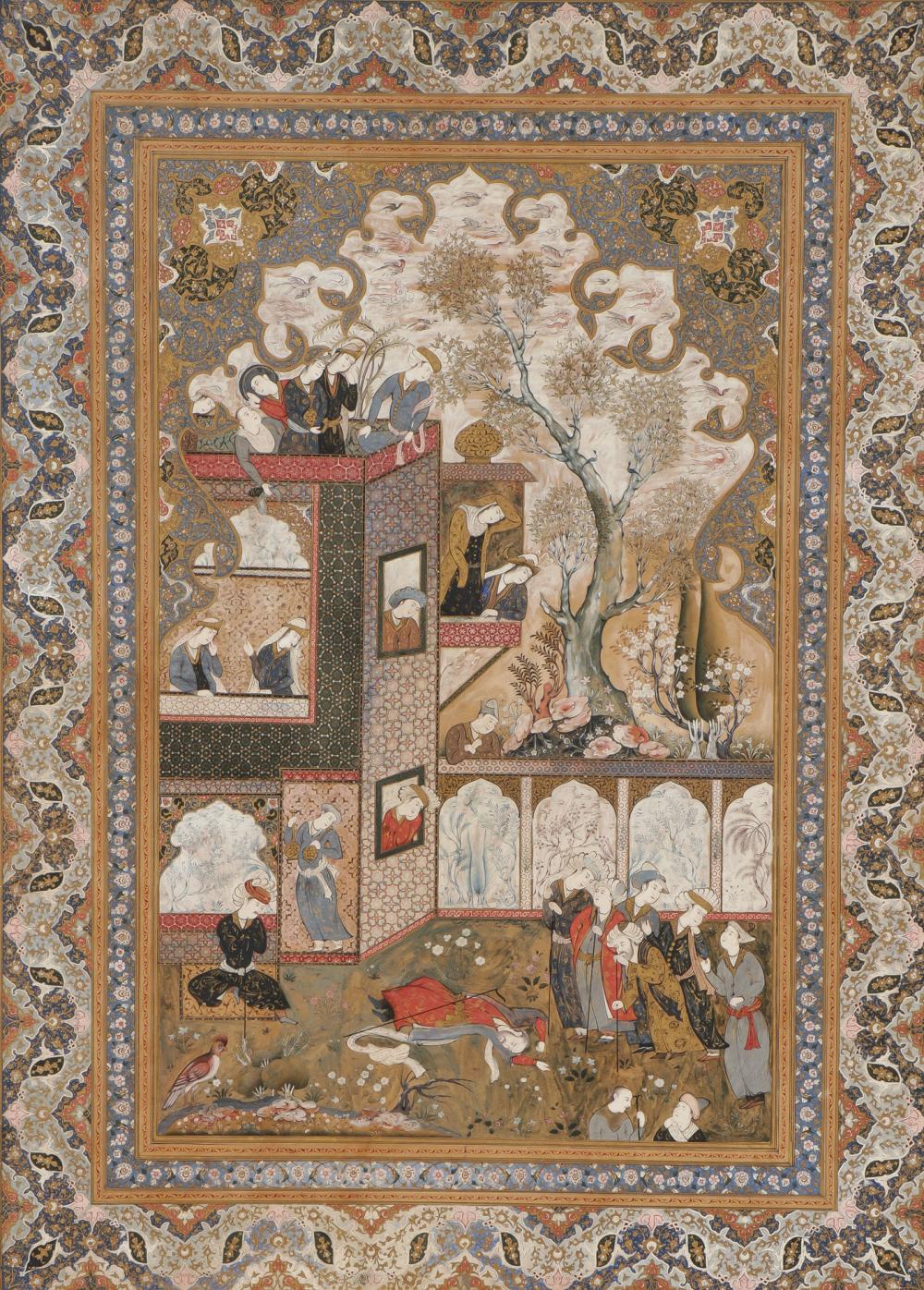 EXCEPTIONAL LARGE PERSIAN PAINTING, CIRCA 1930 sold by Jackson's International, lot 659 — auction record photograph
