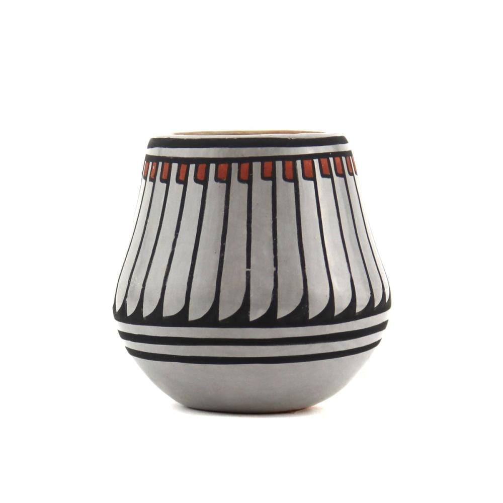 Crucita Gonzales Calabaza comparable auction result: blue corn crucita gonzales calabaza 1921 1999 san ildefonso polychrome jar with feather design c 1950 60s 2 875 x 3