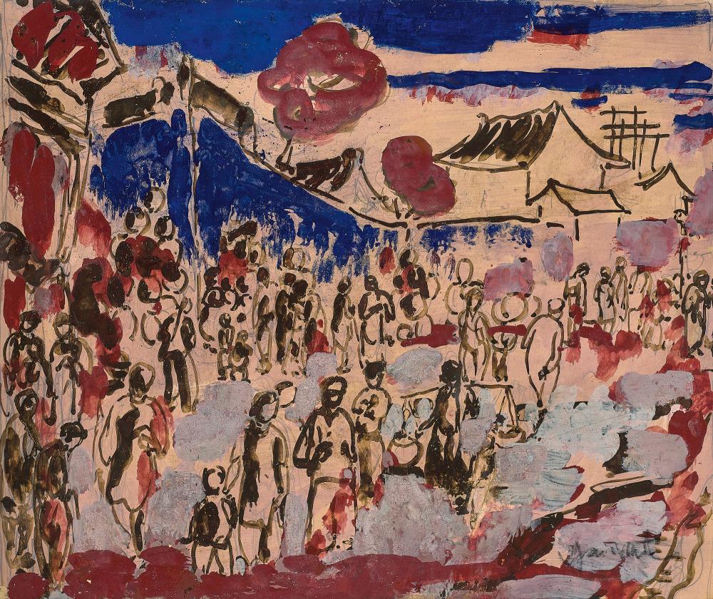 IAN FAIRWEATHER, PEKING MARKET PLACE, C.1940 sold by Deutscher and Hackett, lot 1 — auction record photograph