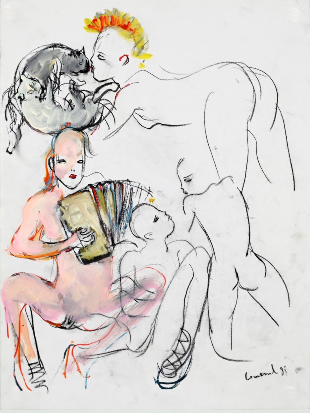 Mario Comensoli comparable auction result: mario comensoli 1922 1993 3 drawings punks
