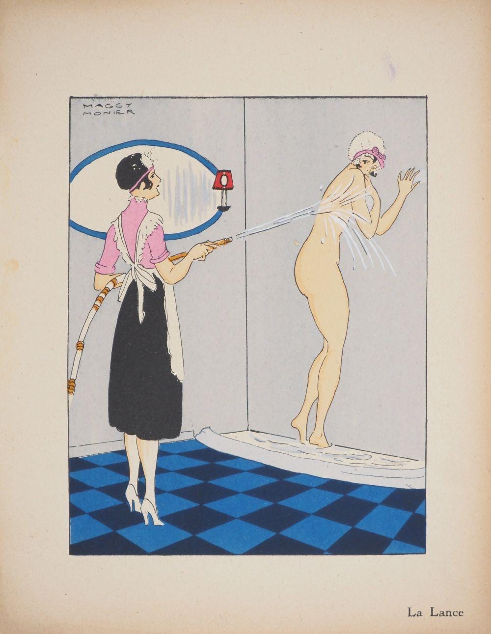 Maggy Monier comparable auction result: maggy monier art deco the shower with a lance c 1930