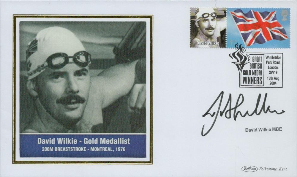 David Wilkie comparable auction result: david wilkie signed gold medallist 100m 200m breaststroke montreal 1976 fdc great british