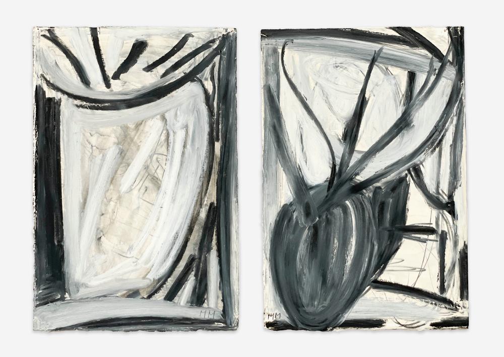 Melissa Meyer comparable auction result: melissa meyer two black and white compositions