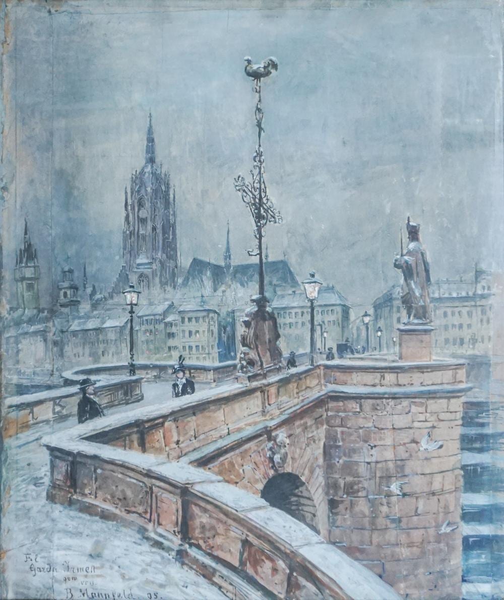 Bernhard Mannfeld comparable auction result: bernhard mannfeld german 1848 1925 view of a cathedral beside a river mixed media on paper frame 33 1 4 x 27 3 4 in 84 5 x 70 5 cm