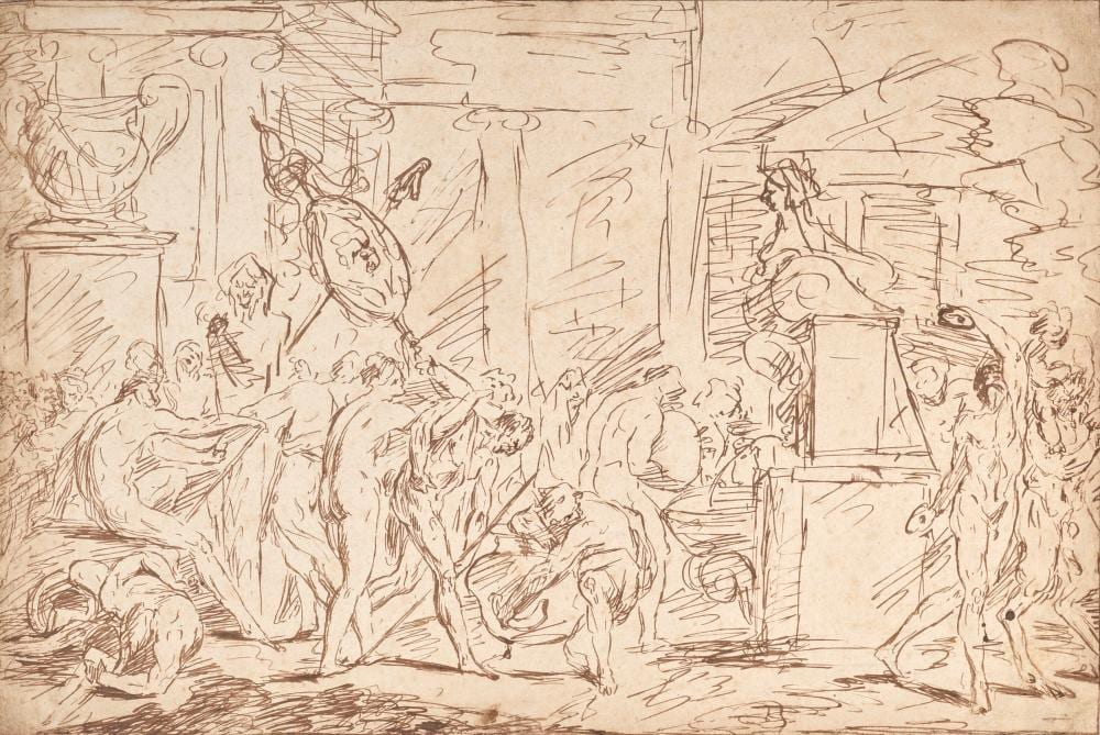Raymond Lafage comparable auction result: raymond lafage lisle sur tarne 1656 1684 lyon sc ne bachique graphite