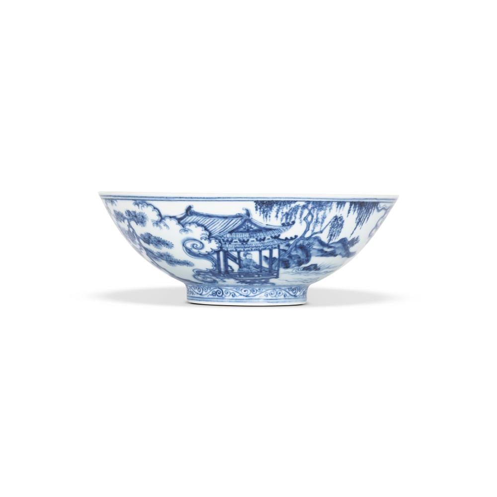 A Fine And Rare Blue And WHITE 'IMMORTAL' BOWL. XUANDE SIX-CHARACTER MARK I comparable sale