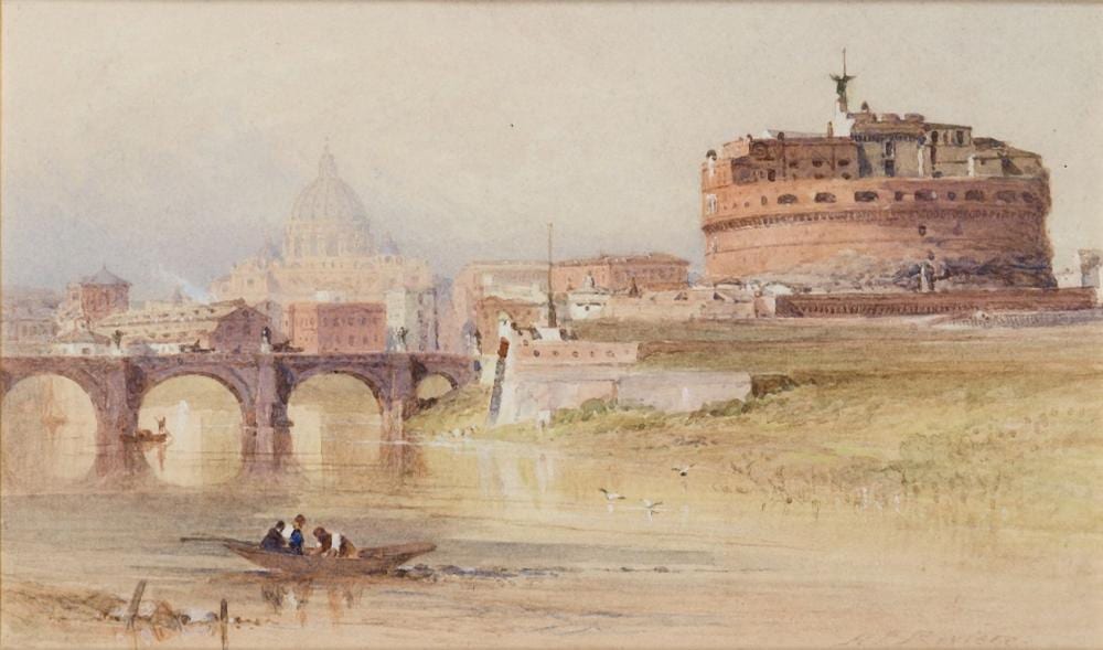 Henry Parsons Rivière comparable auction result: henry parsons riviere british 1811 1888 views of rome including of tiber island castel sant a