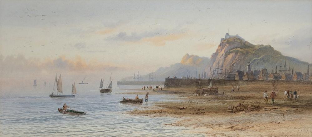 Lennard (1826) Lewis comparable auction result: george lennard lewis british 1826 1913 coastal scenes with fishing vessels and figures water