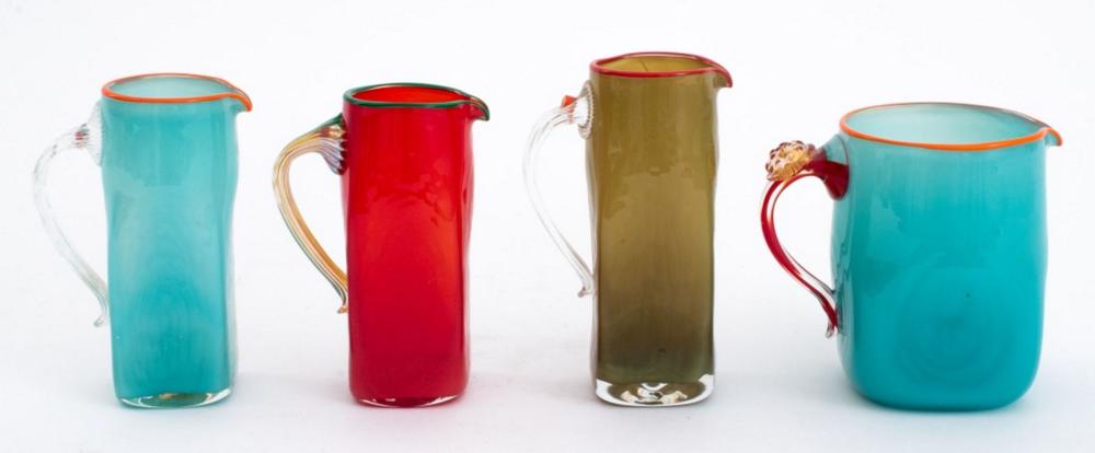 Michael Sosin Art Glass Jugs, 4 sold by Auctions at Showplace, lot 422 — auction record photograph