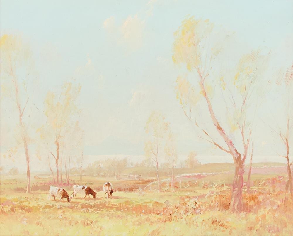 Tom Campbell comparable auction result: tom campbell 1865 1943 cows grazing by a loch