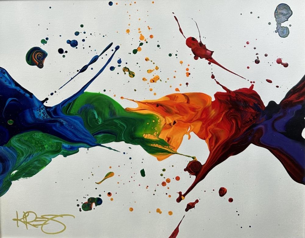 Kevin Vigil comparable auction result: kre8 kre 8 abstract blanco original acrylic